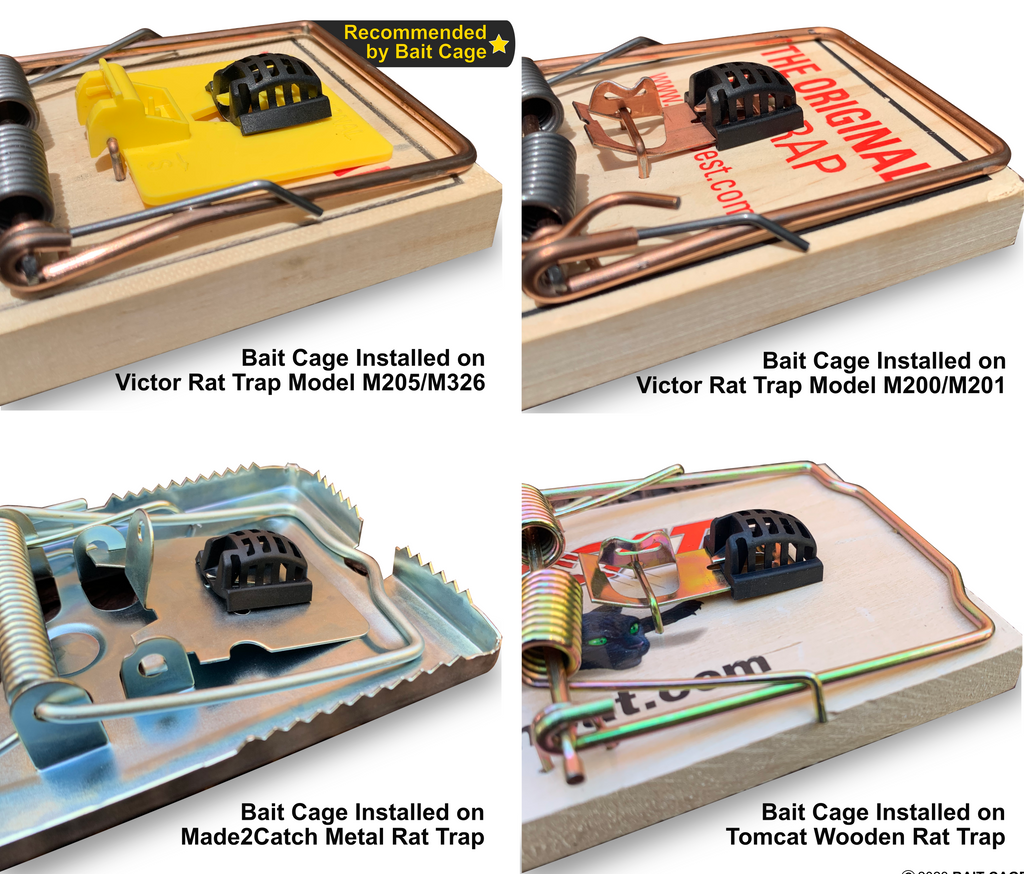 Bait Cage Kit for Rat Traps- Improves Traps, Includes Bait